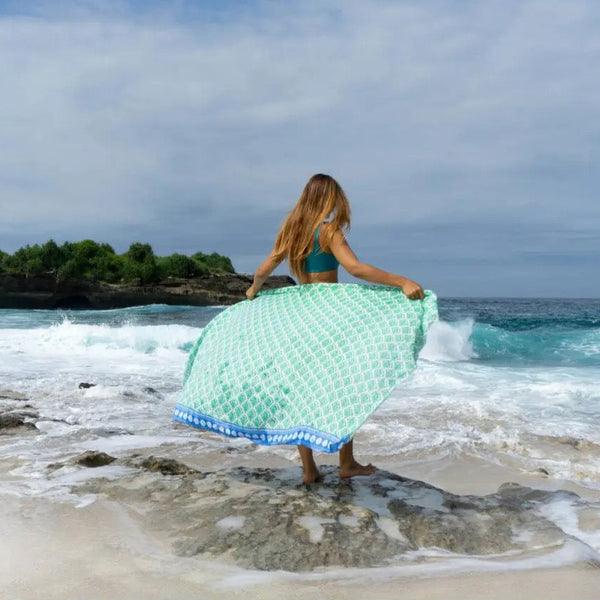 Olive- Hand Printed Sarong / shawl