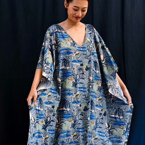 Pippa - Hand Block Printed Kaftan in Super Soft Cotton