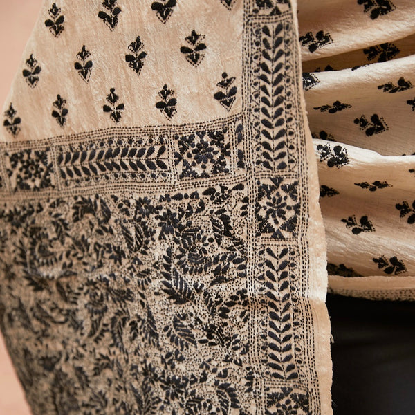 Nakshi Kantha On Tussar Silk